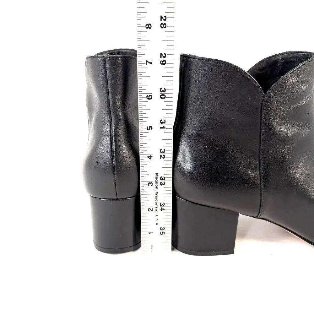 Cole Haan Elyse W14979-001 Boots Women's US 10B Black Leather Block Heel